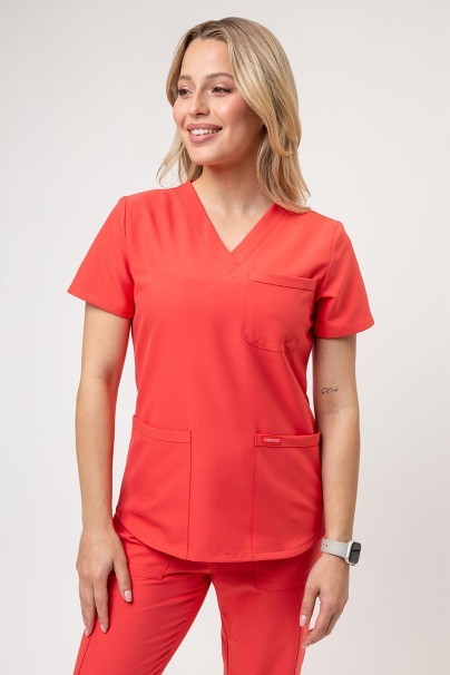Women's Cherokee Ultra scrubs set (3-pocket top, Cargo trousers) coral-2