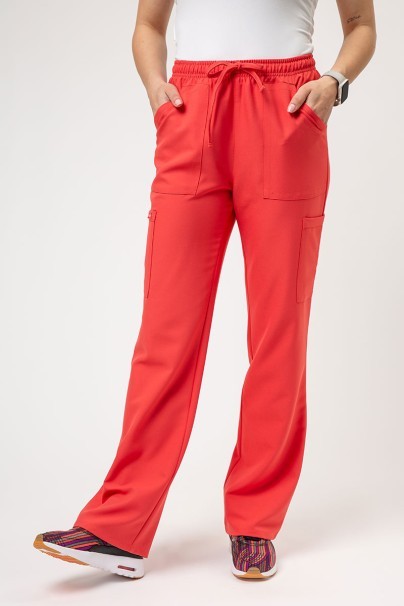 Women's Cherokee Ultra scrubs set (3-pocket top, Cargo trousers) coral-6