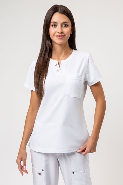 Women's Dickies EDS NXT scrubs set (Round Neck top, Wide Leg trousers) white-2