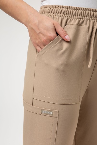 Women's Cherokee Ultra Cargo scrub trousers khaki-1
