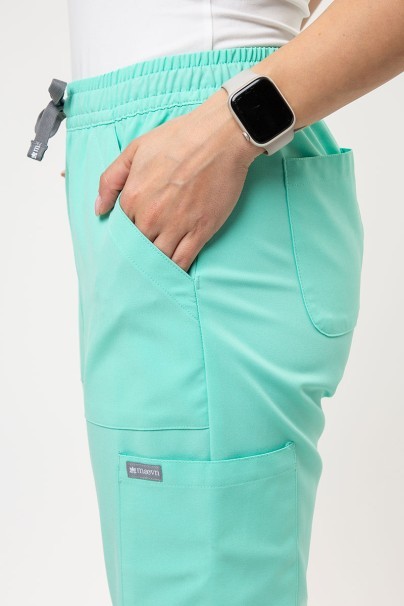 Women's Maevn Momentum scrubs set (Double V-neck top, 6-pocket trousers) mint-8