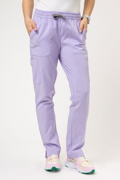 Women's Maevn Momentum scrubs set (Double V-neck top, 6-pocket trousers) lavender-6