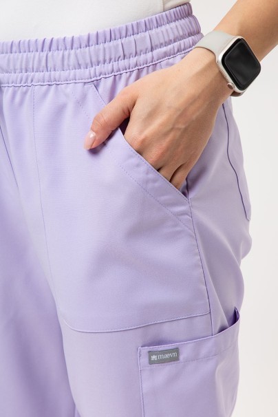 Women's Maevn Momentum scrubs set (Double V-neck top, 6-pocket trousers) lavender-8