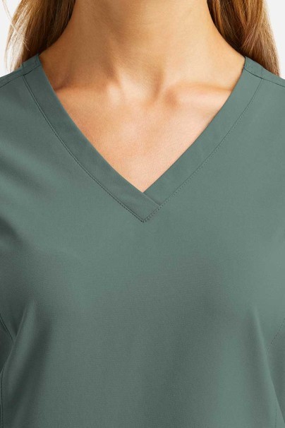 Women’s Maevn Momentum Double V-Neck scrub top moss green-2