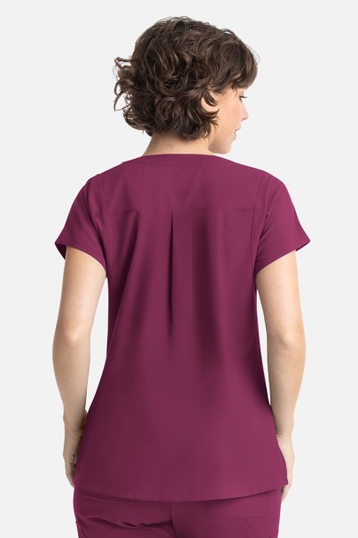 Women's Maevn Momentum Dolman scrub top wine-2