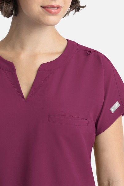 Women's Maevn Momentum Dolman scrub top wine-3