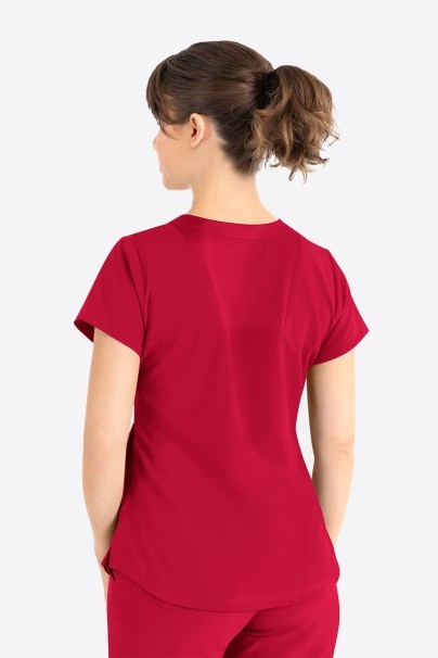 Women's Maevn Momentum Round Neck scrub top red