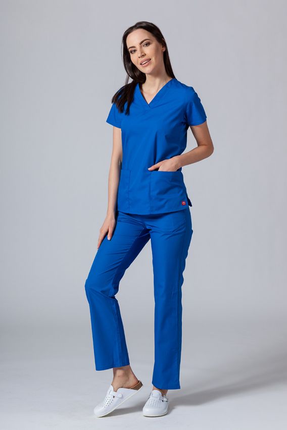 Women’s Maevn Red Panda scrub top royal blue-2