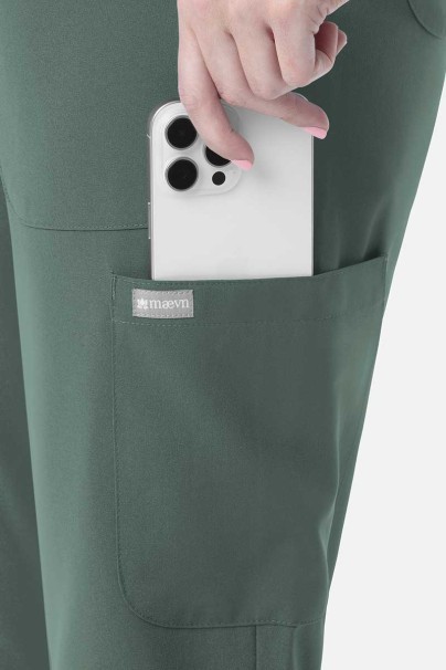 Women’s Maevn Momentum 6-pocket scrub trousers moss green-4