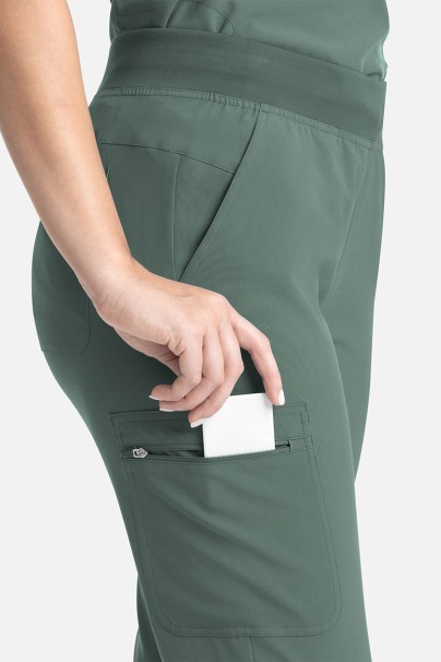 Women's Maevn Momentum Flare Leg jogger scrub trousers moss green-2