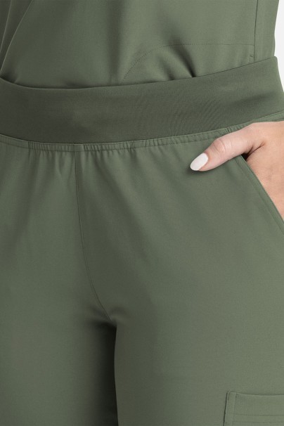 Women's Maevn Momentum Flare Leg jogger scrub trousers olive-5