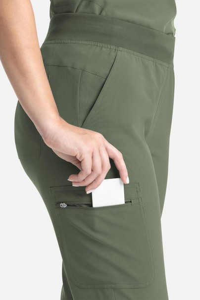 Women's Maevn Momentum Flare Leg jogger scrub trousers olive-3