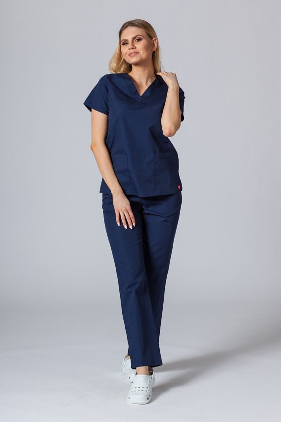 Women’s Maevn Red Panda scrub top true navy-1