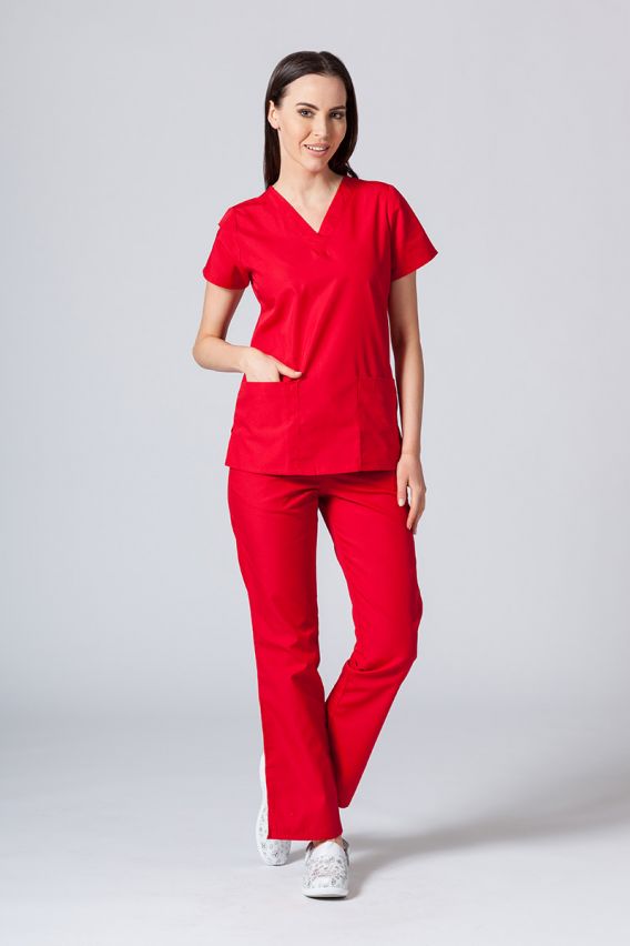 Women’s Maevn Red Panda scrub top red-2