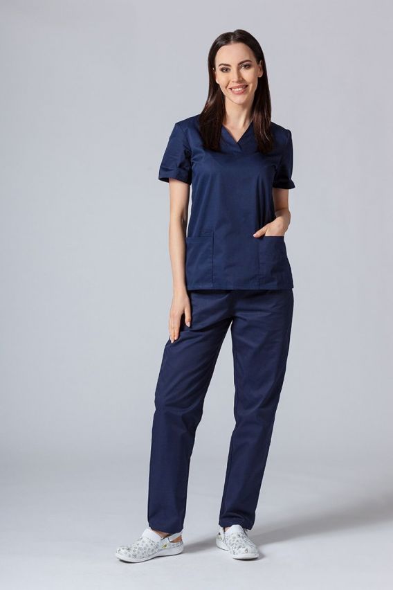 Women's Sunrise Uniforms Basic Light scrub top true navy-4