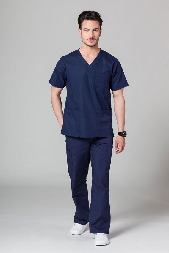 Men's Maevn Red Panda scrub top true navy-3