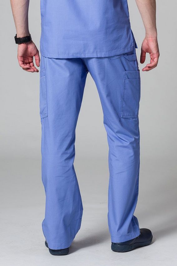 Men's Maevn Red Panda Cargo (6 pocket) scrub trousers ceil blue-2