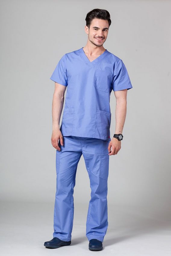 Men's Maevn Red Panda scrub top ceil blue-3