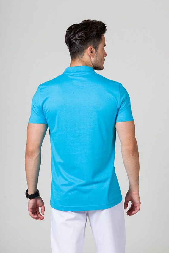 Men’s Malfini Single Jersey polo shirt blue attol-2
