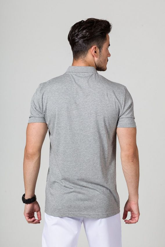 Men’s Malfini Single Jersey polo shirt dark grey melange-2