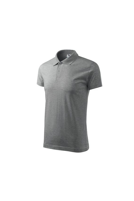 Men’s Malfini Single Jersey polo shirt dark grey melange-2