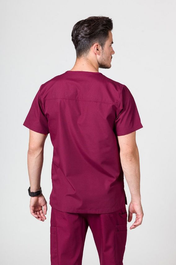 Men's Maevn Red Panda scrub top wine-1