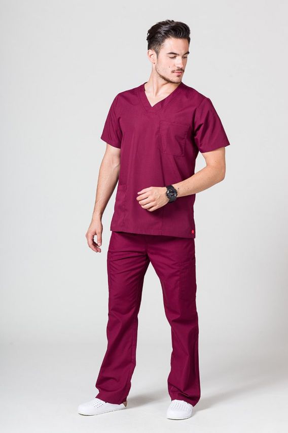 Men's Maevn Red Panda scrub top wine-3