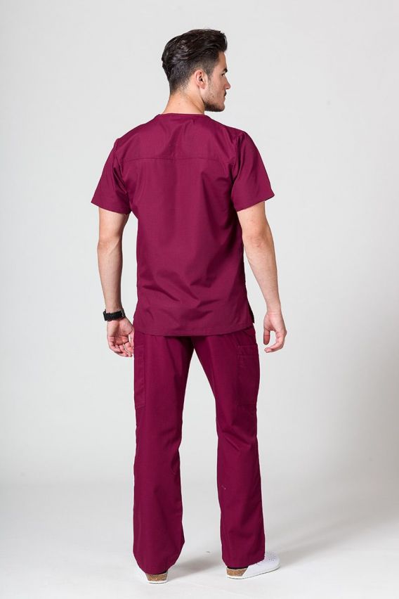 Men's Maevn Red Panda scrub top wine-4