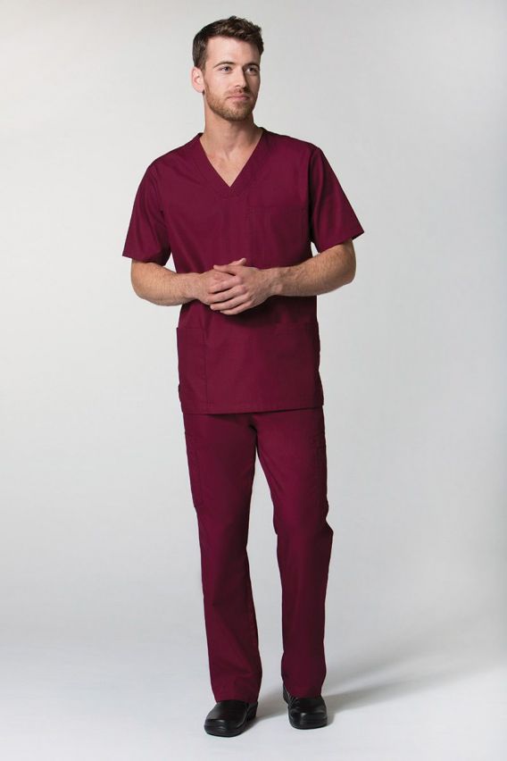 Men's Maevn Red Panda scrub top wine-6