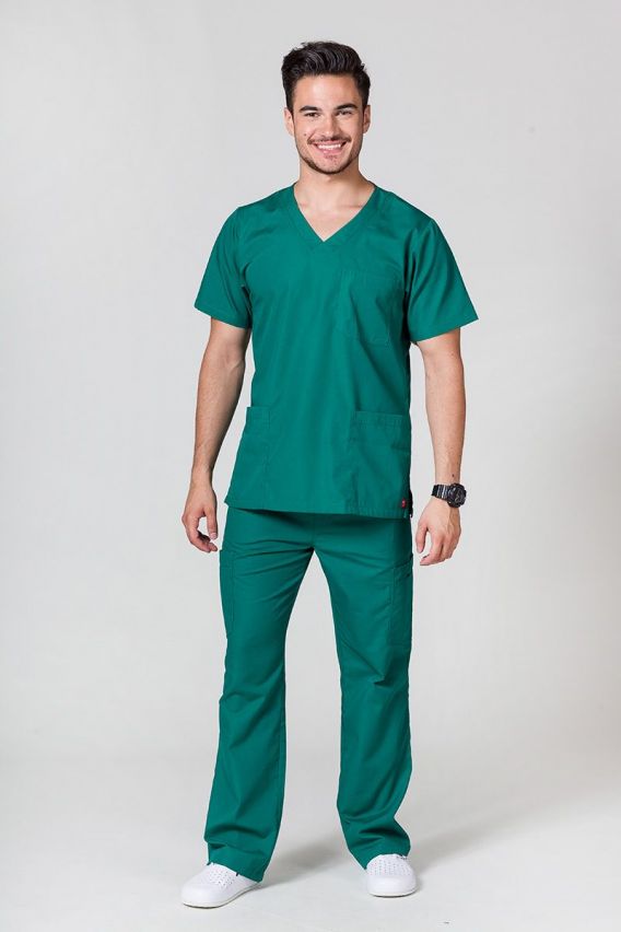 Men's Maevn Red Panda scrub top hunter green-3