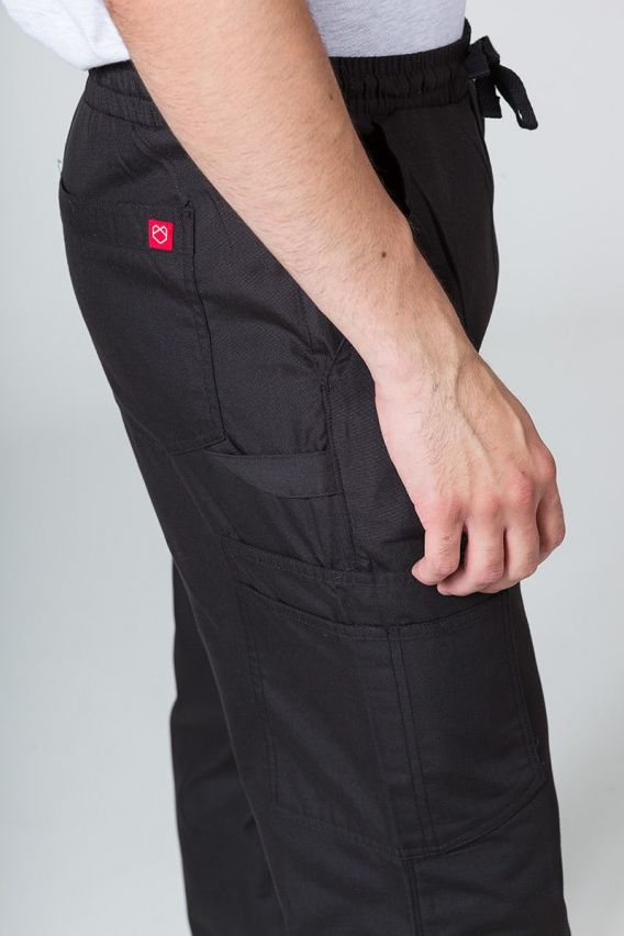 Men's Maevn Red Panda Cargo (6 pocket) scrub trousers black-3