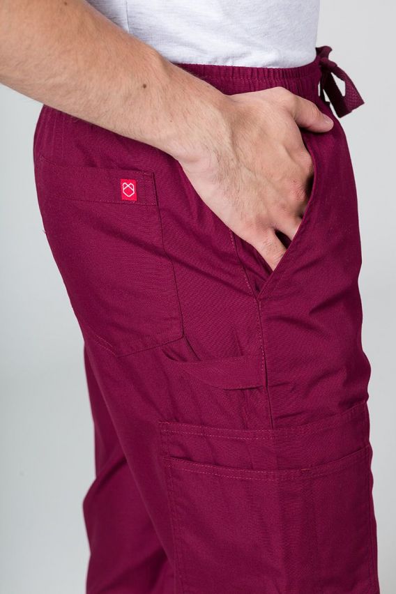 Men's Maevn Red Panda Cargo (6 pocket) scrub trousers wine-3