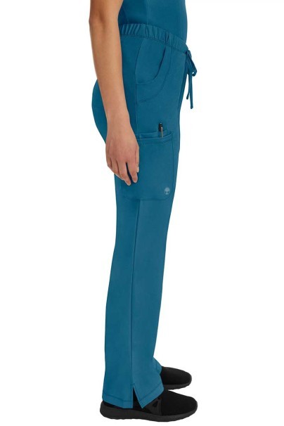 Women's Healing Hands Rebecca Flare scrub trousers caribbean blue-4