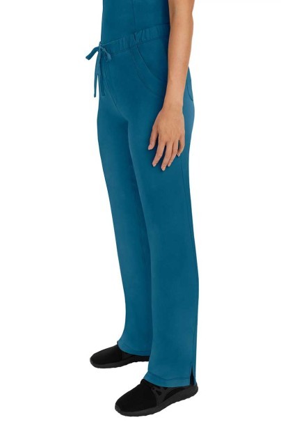 Women's Healing Hands Rebecca Flare scrub trousers caribbean blue-3