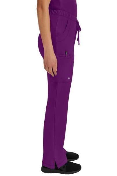 Women's Healing Hands Rebecca Flare scrub trousers eggplant-3