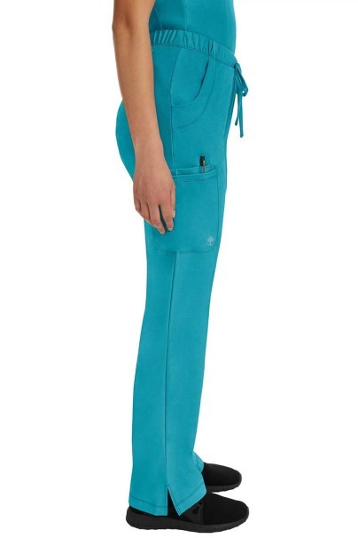 Women's Healing Hands Rebecca Flare scrub trousers teal blue-5