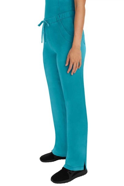 Women's Healing Hands Rebecca Flare scrub trousers teal blue-4