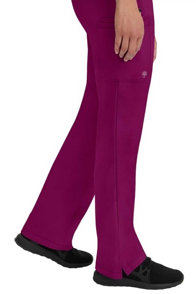 Women's Healing Hands Rebecca Flare scrub trousers wine-2
