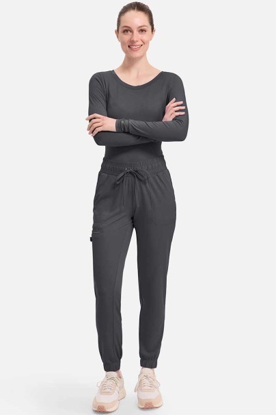 Women's Healing Hands Renee jogger scrub trousers pewter-2