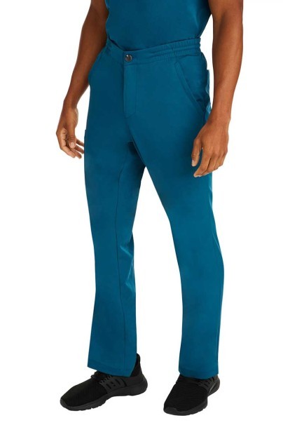 Men's Healing Hands Ryan Zip Fly scrub trousers caribbean blue-3