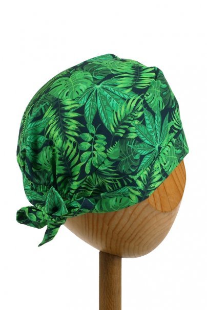 Unisex Sunrise Uniforms Style medical cap green leaves (roll-up)-2