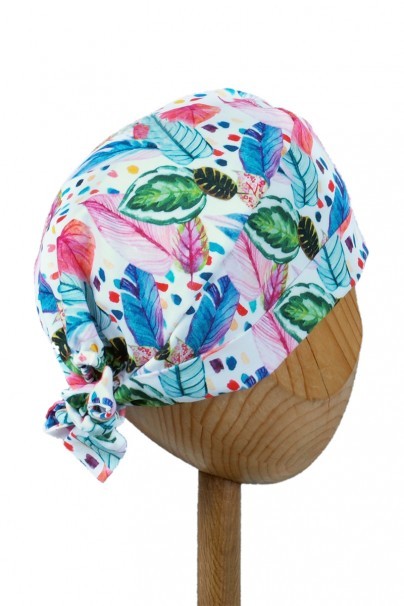 Unisex Sunrise Uniforms Style medical cap leaves and feathers (roll-up)-1