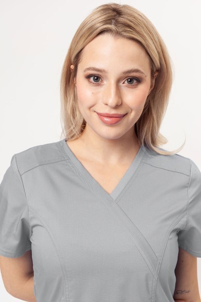 Women's Cherokee Revolution (Mock top, Straight trousers) scrubs set grey-4