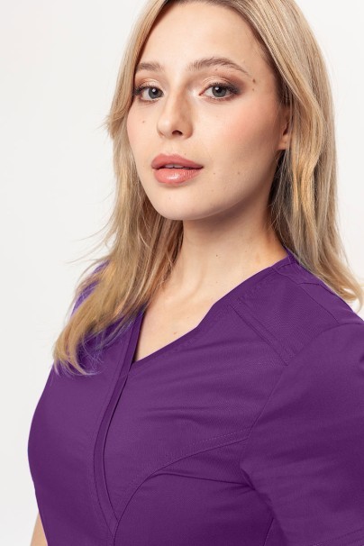 Women’s Cherokee Revolution Mock scrub top eggplant-2