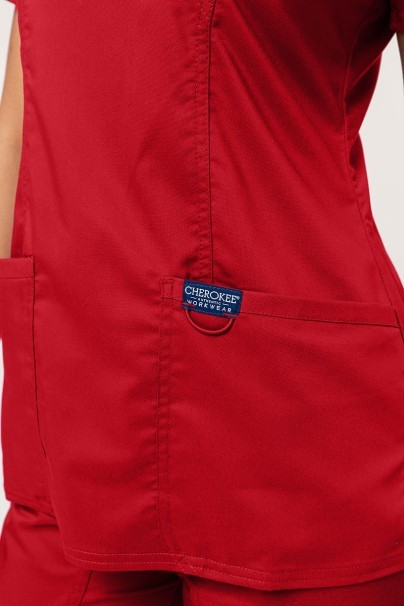 Women’s Cherokee Revolution Mock scrub top red-3