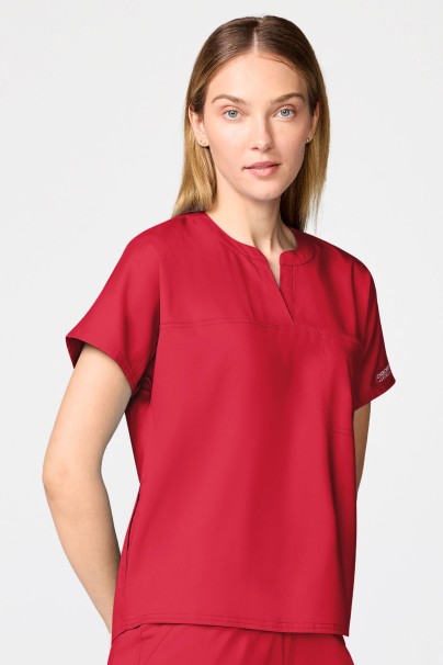 Women's Cherokee Revolution Mandarin Collar scrub top red