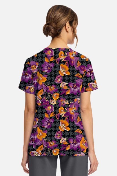 Women's Cherokee Prints V-neck scrub top Velvet Floral-2