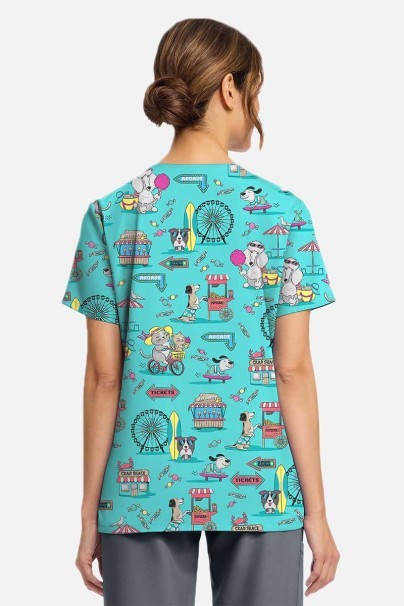 Women's Cherokee Prints V-neck scrub top Vintage Boardwalk-2