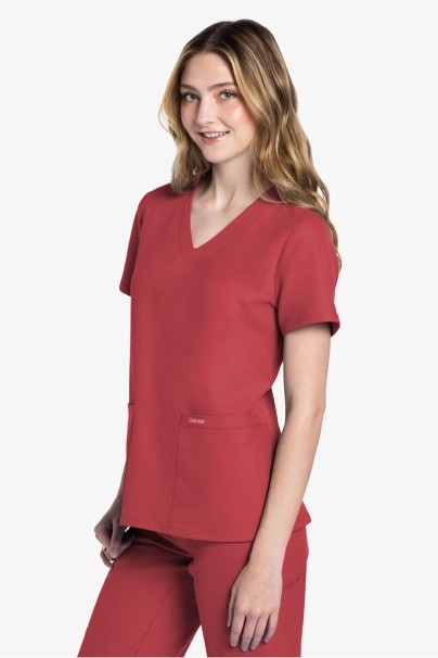Women's Cherokee Ultra V-neck scrub top coral-2