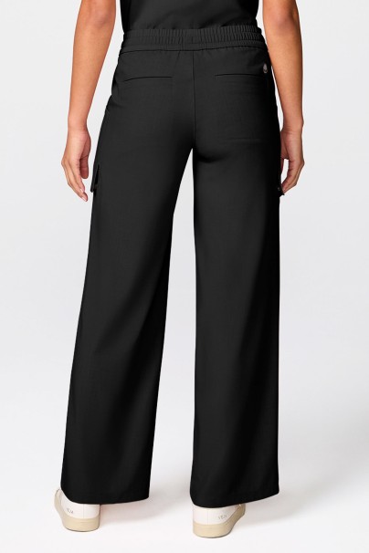 Women's Petite Healing Hands Quest Wide Leg scrub trousers black